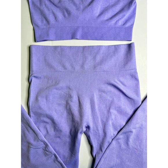2-Piece Lavender Seamless Workout Set XL Nylon/Elastane - Picture 3 of 6